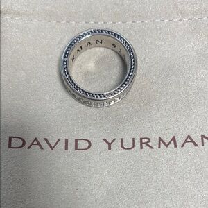 David Yurman Silver Diamond Ring Sz9